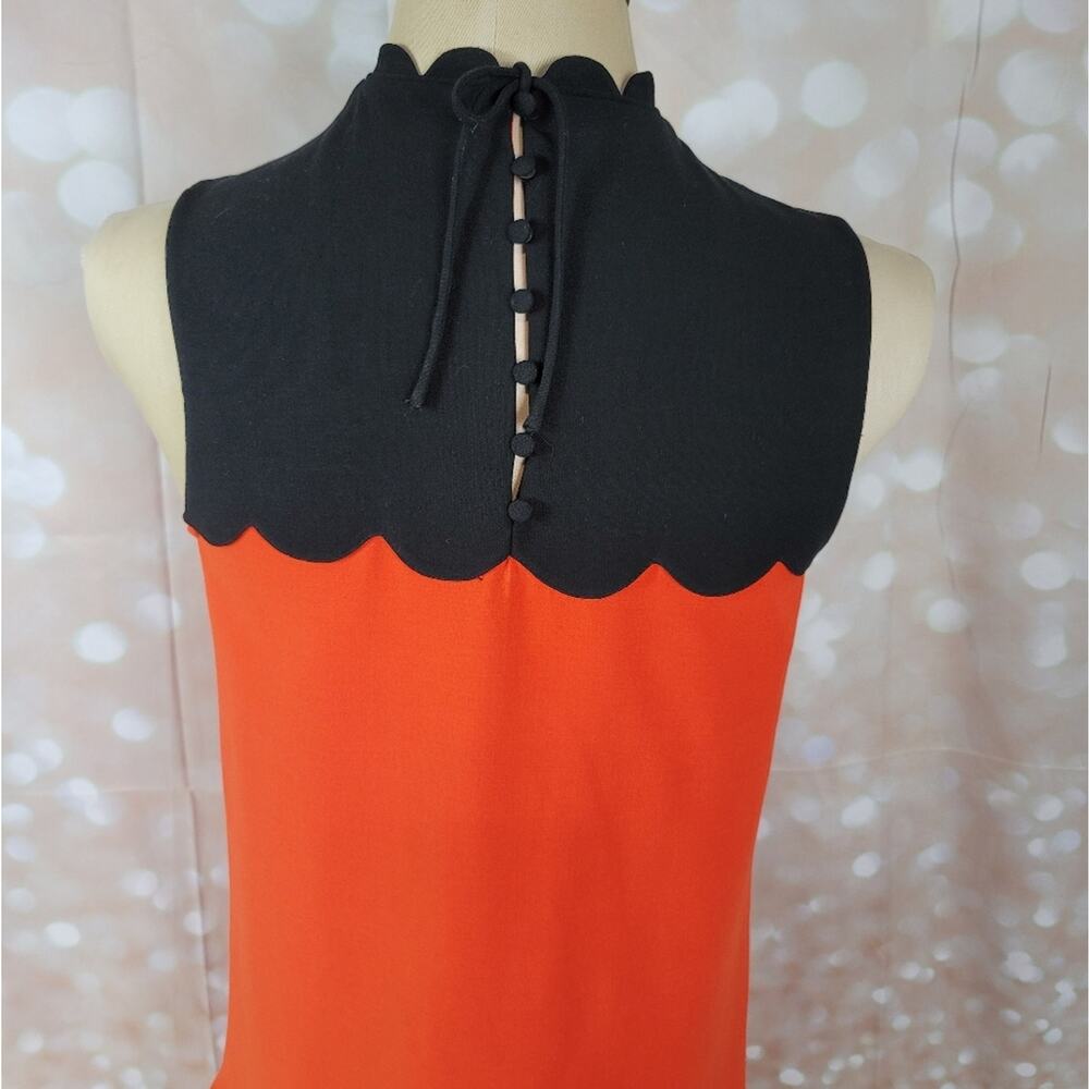VICTORIA BECKHAM x TARGET Colorblock Scalloped Drop Waist Mini Dress Mod Sz: S - Picture 10 of 16